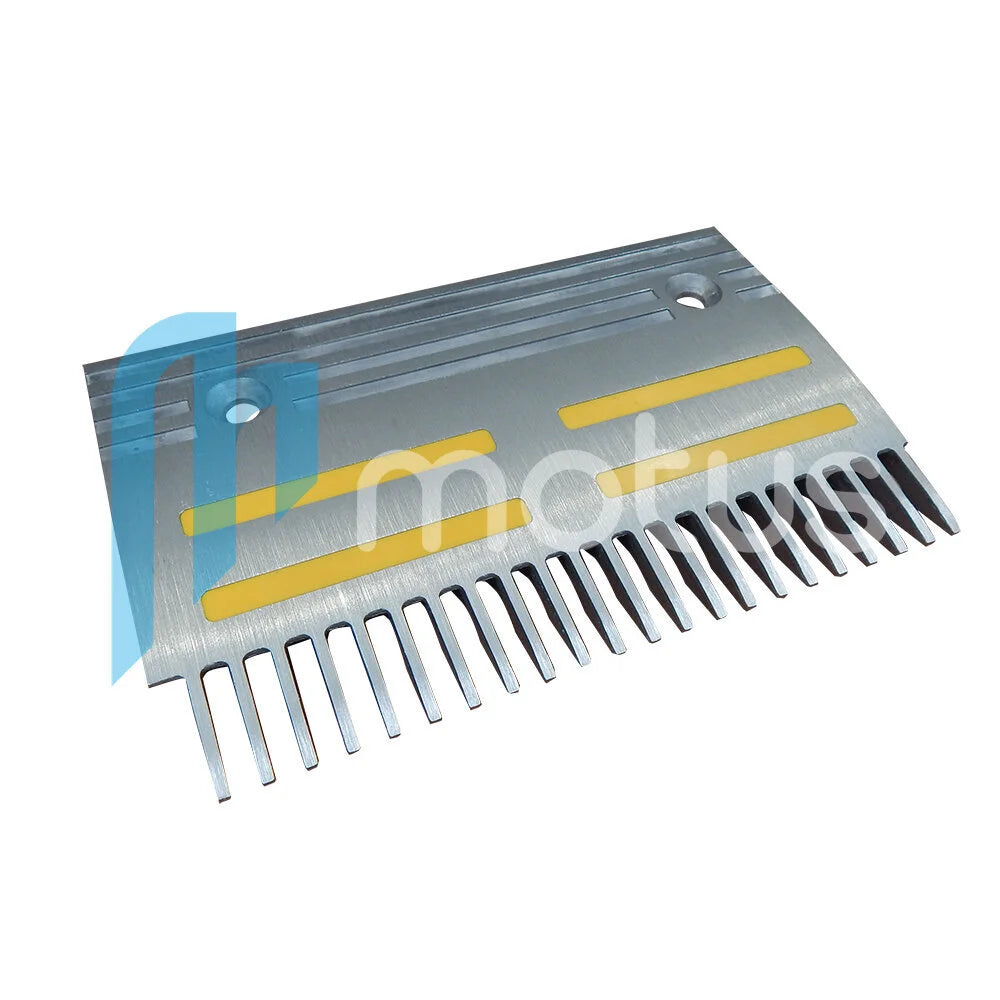 Kone comb Plate RH Silver with Yellow Lines