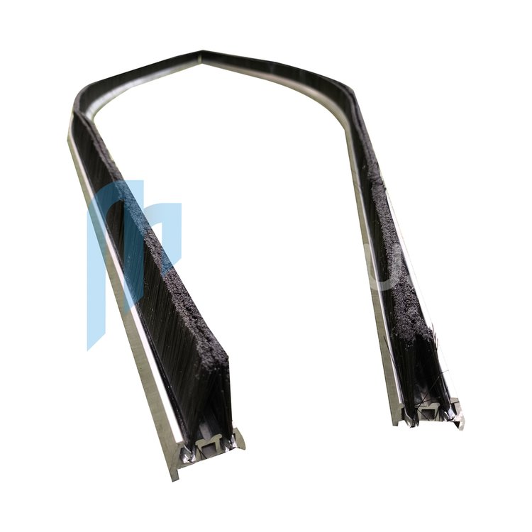 30x19mm Double Ali brush and holder lower curve Silver