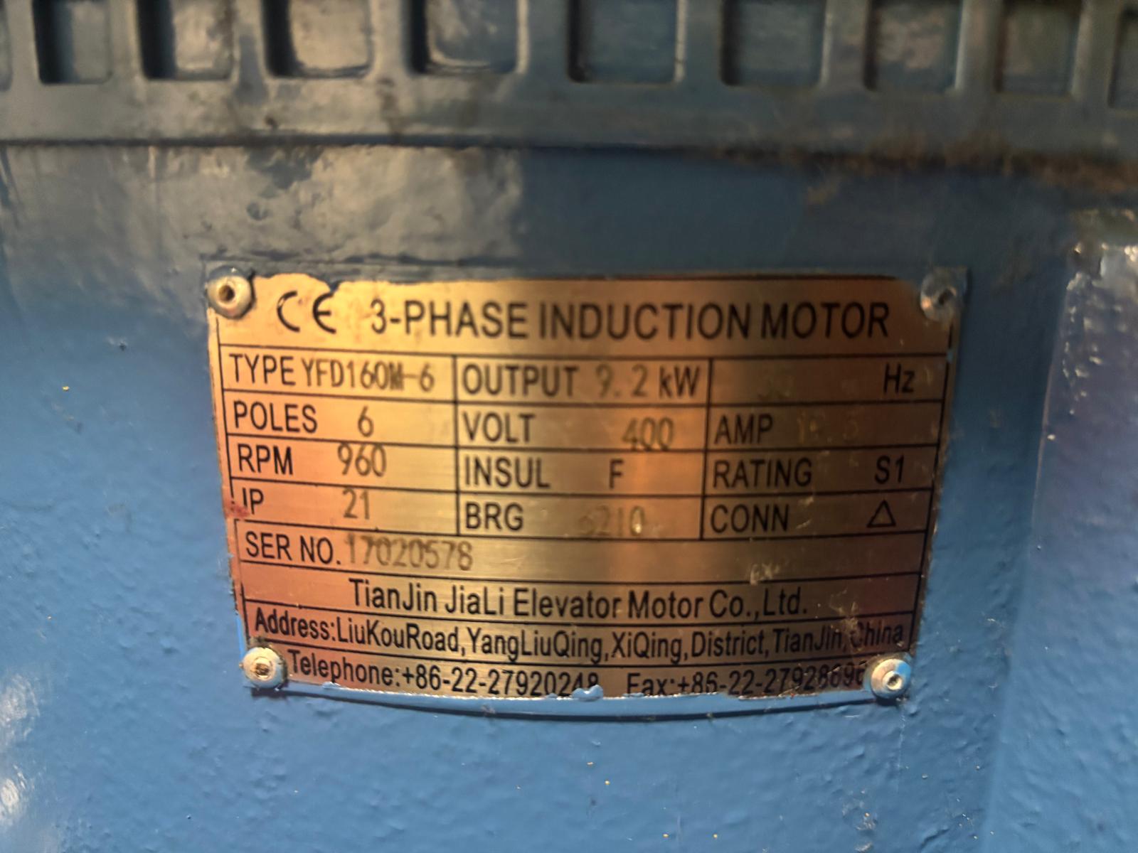 KONE TM 115 Motor and Gearbox 9.2KW (With Brake)